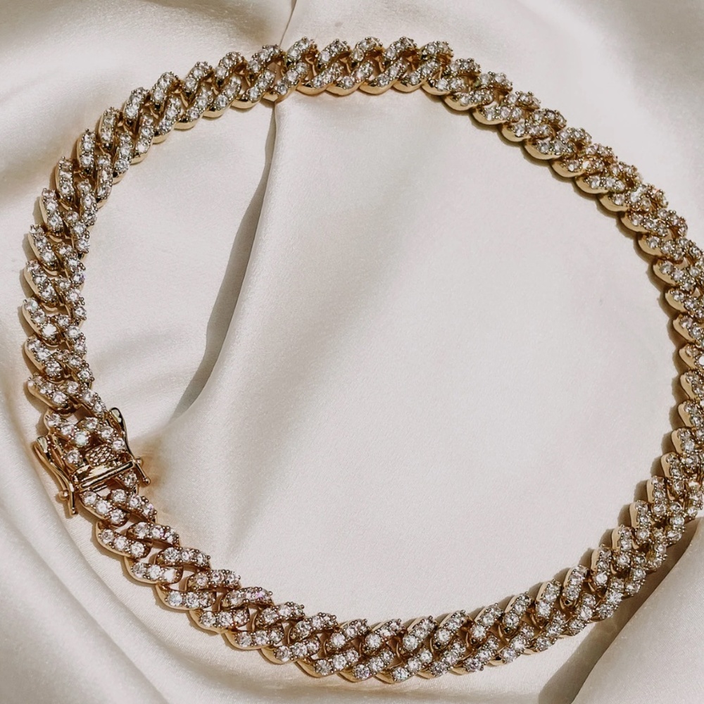 Diamonds & Cigars Necklace - Cubic Zirconia Encrusted Necklace - 18K Gold Plated